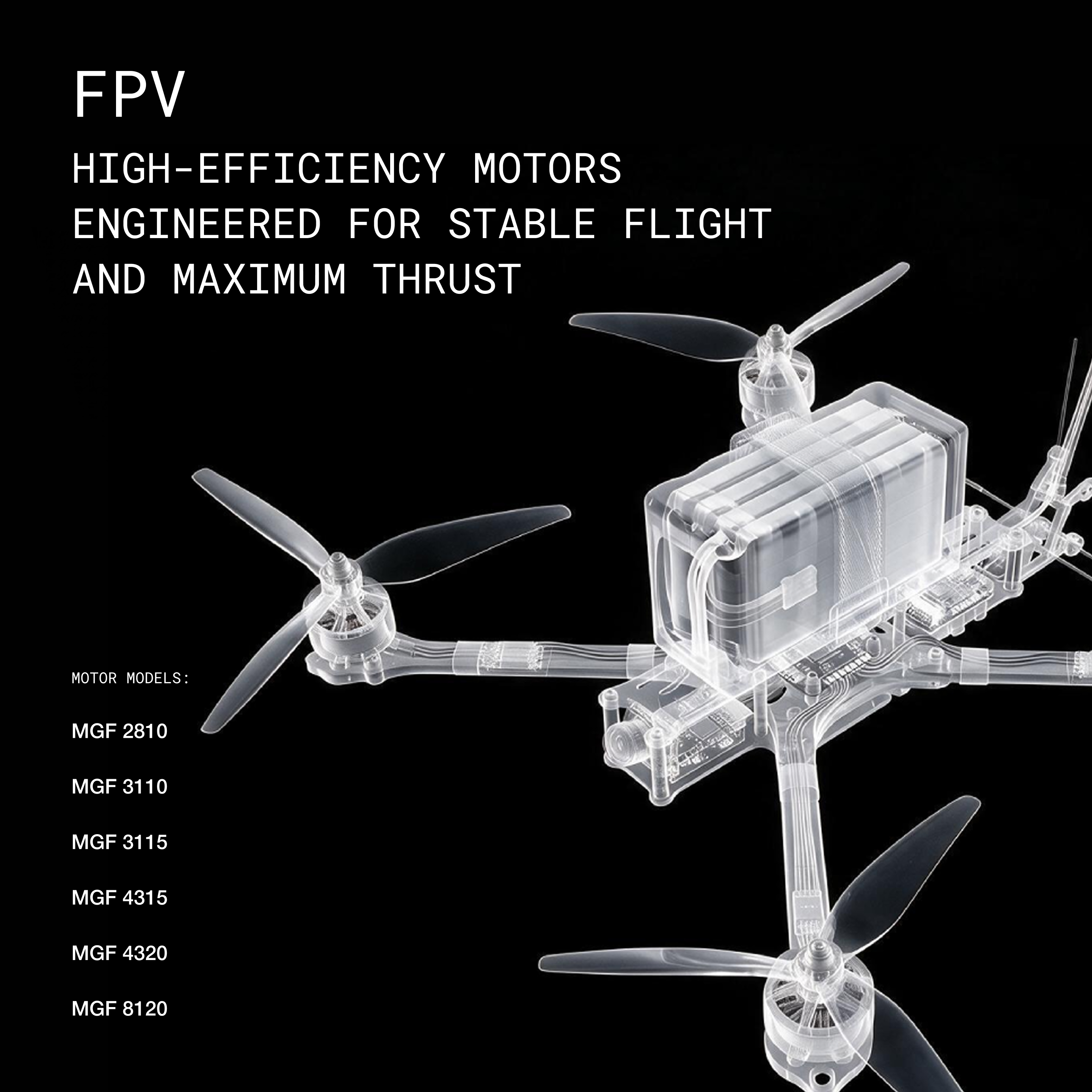 Motor-G MGF 3110 UAV Motor — 900–1800KV, 6S–8S, for 8–10″ FPV Drones – Image 4
