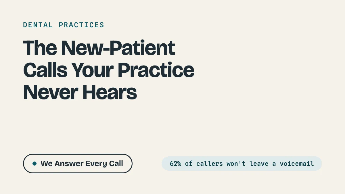 Why Dental Practices Miss 1 in 3 New-Patient Calls (And What It Costs)