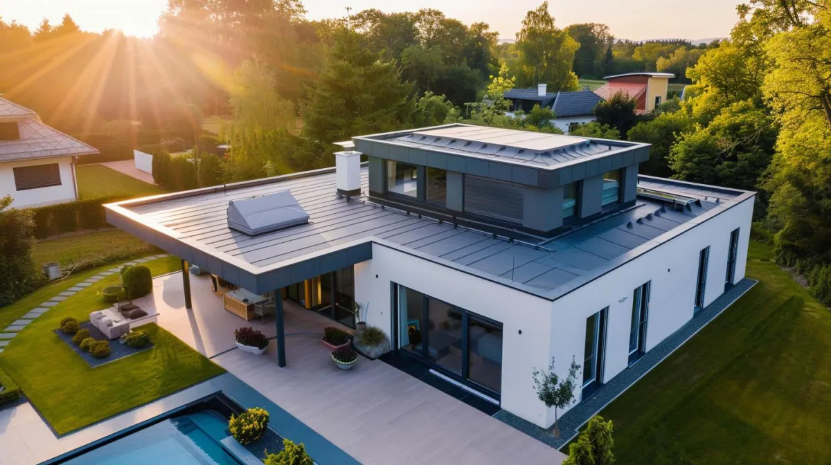 Modern House Flat Roof Replacement In Houston, TX