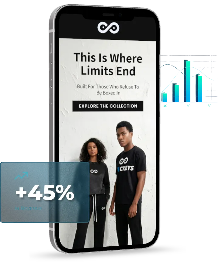 Email campaign built by Velaron for ecommerce brand showing 45% revenue increase