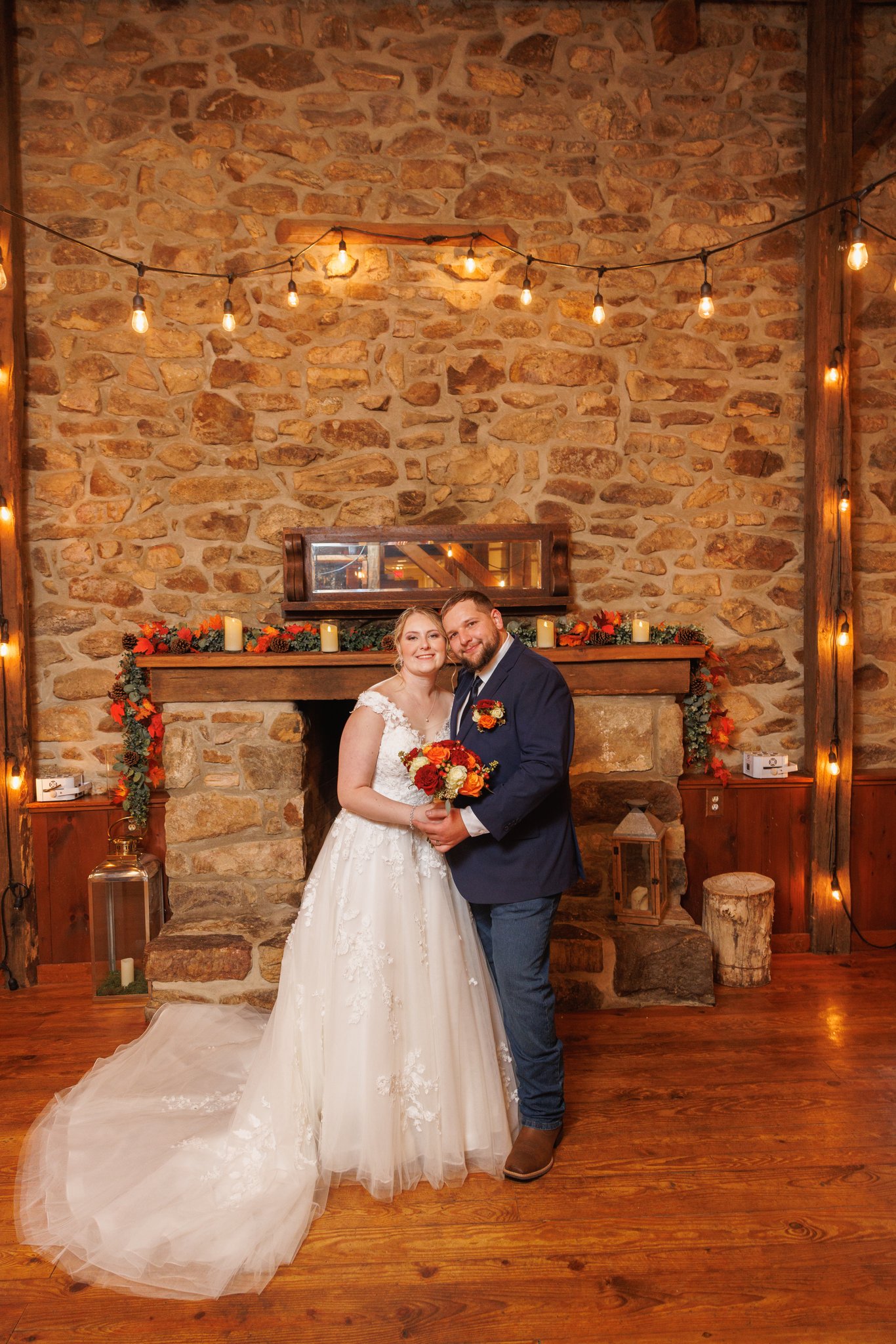 Romantic evening portrait of the newlywed couple - Gangi Photography