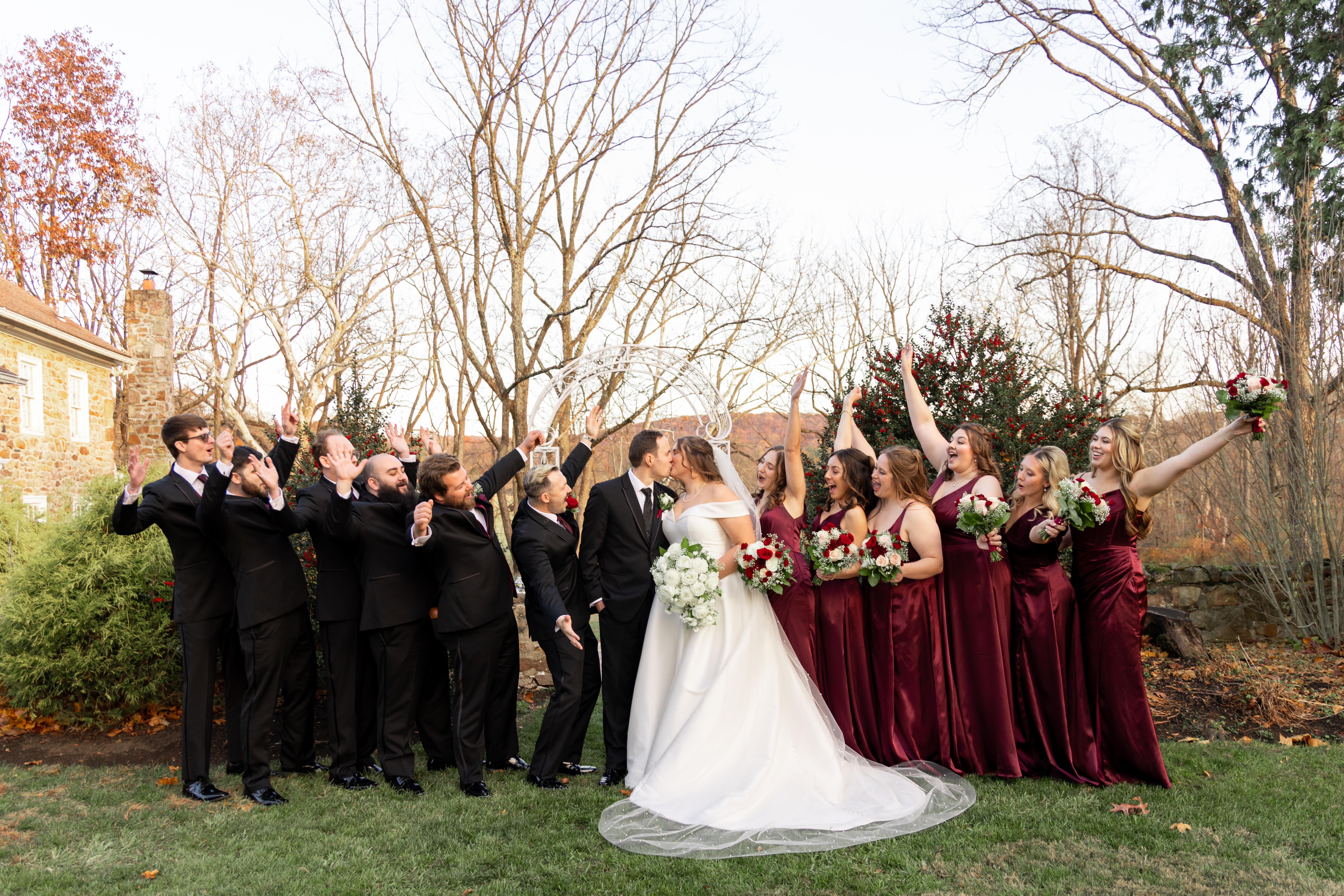 Newlyweds pausing together for a quiet moment after getting married - TM Weddings Photography