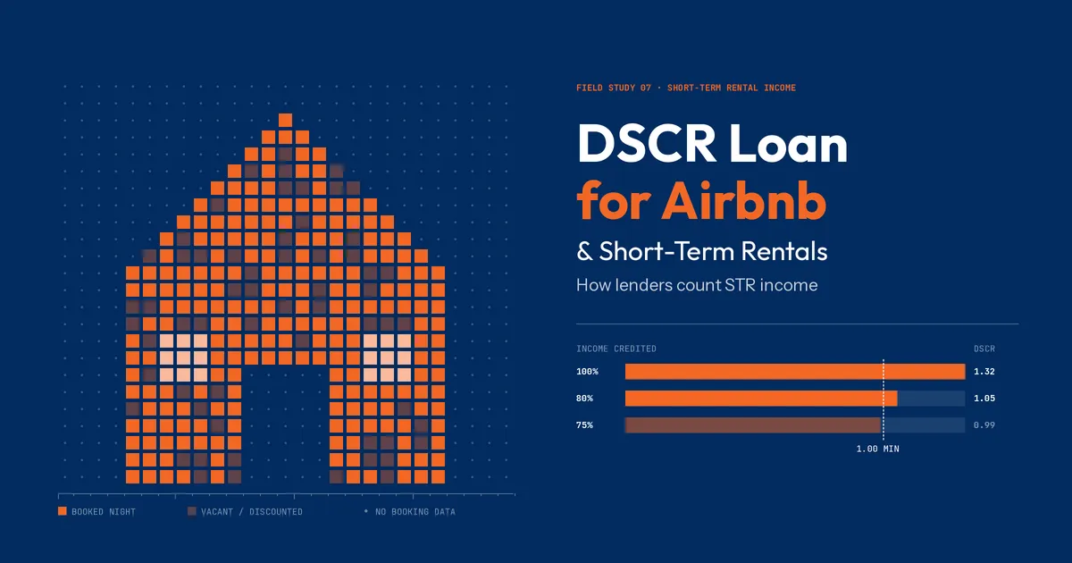 DSCR loan for Airbnb: how lenders count short-term rental income at 100%, 80% and 75% of gross