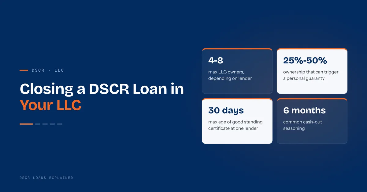 LLC operating agreement and keys for a DSCR rental property loan