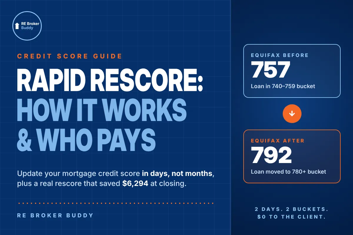 Rapid rescore example: Equifax credit score raised from 757 to 792 in about two days