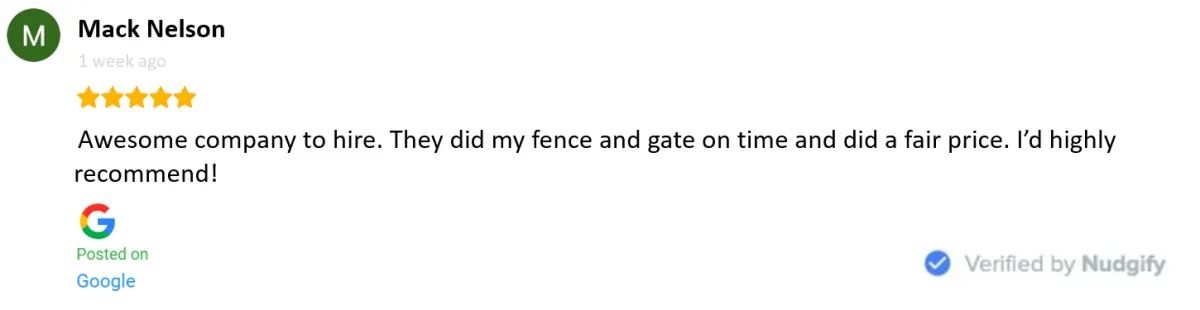 fence near me review