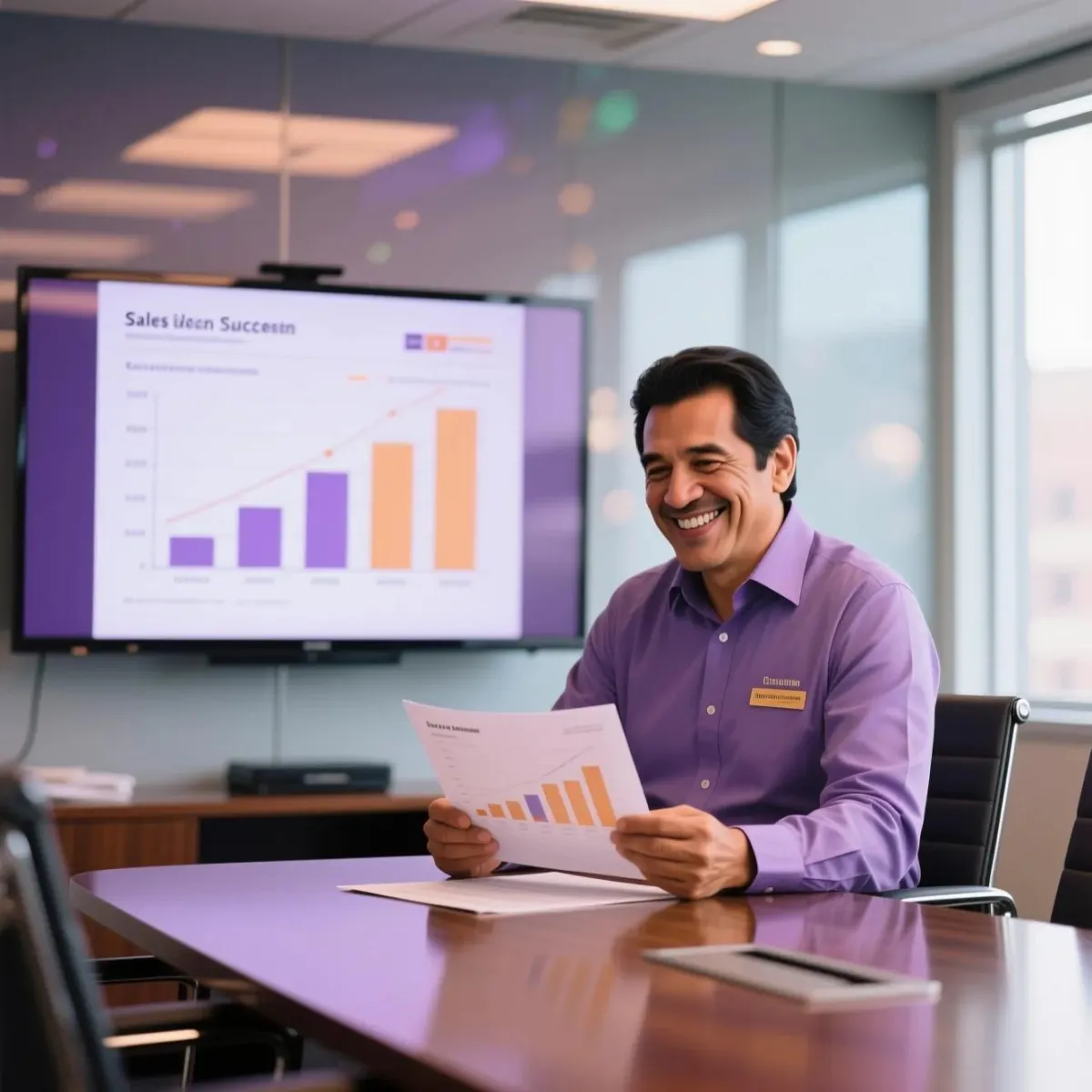 dueño de negocios viendo reporte de ventas