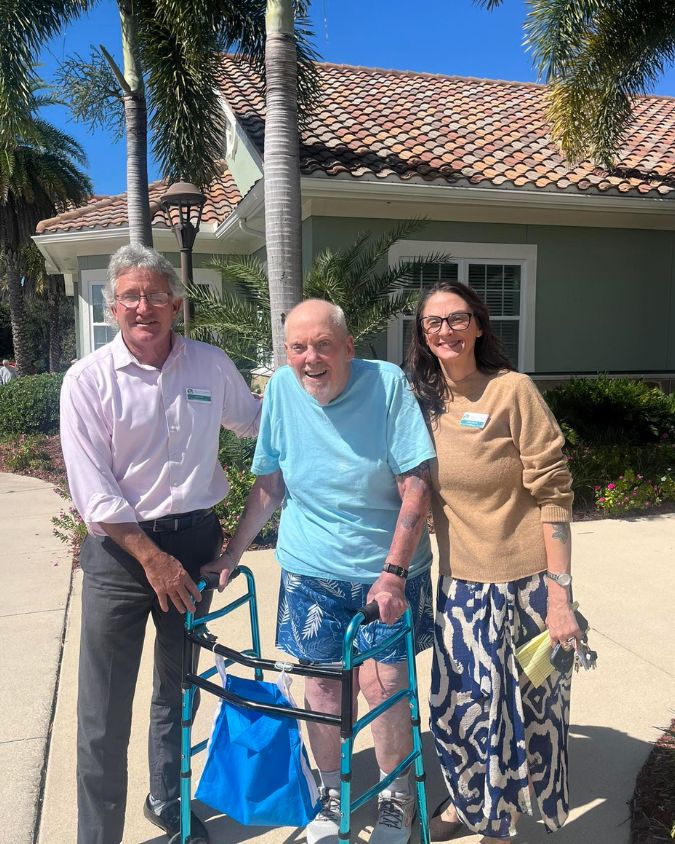 staff working with memory care patient