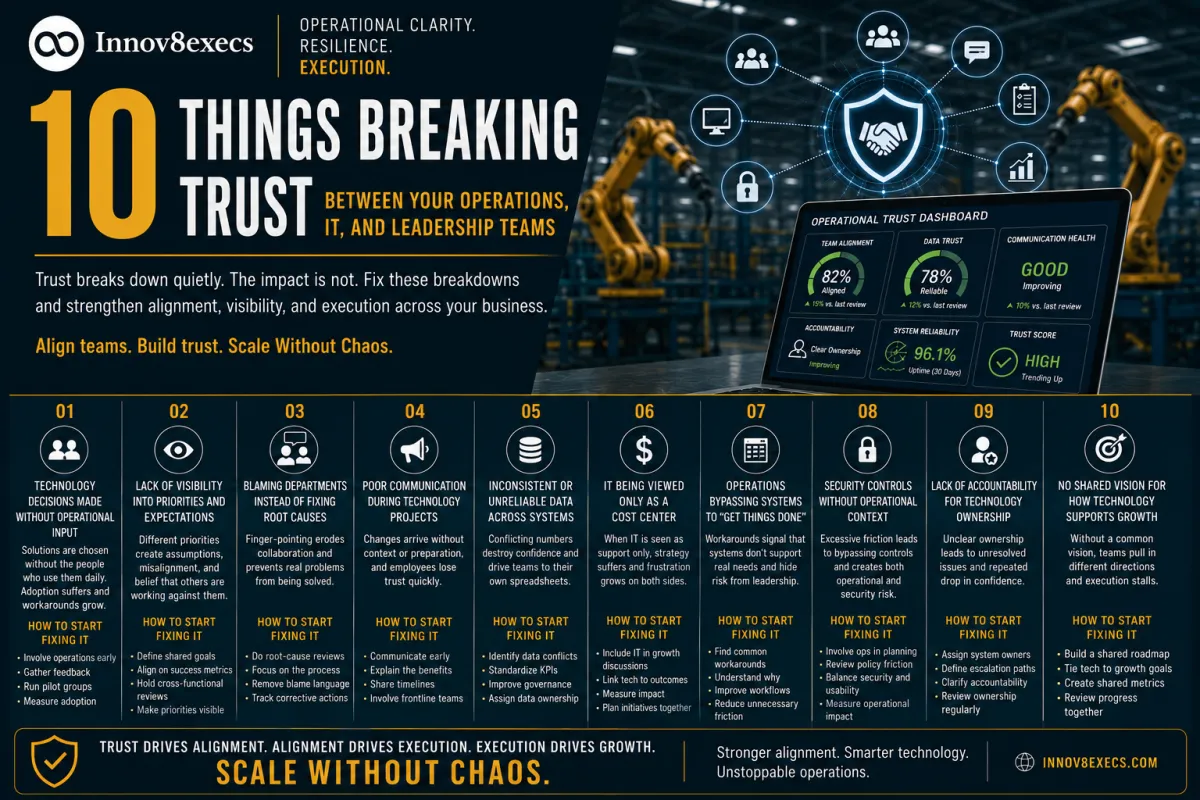 10 Things Breaking Trust Between Your Operations, IT, and Leadership Teams