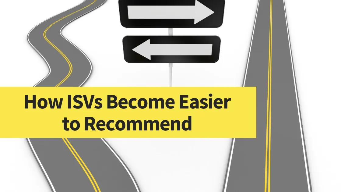 Illustration of road choices symbolizing how ISVs become easier to recommend within ERP ecosystems.
