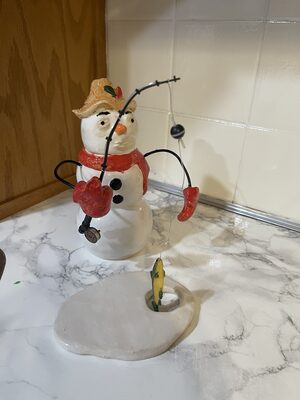 Snowman fishing