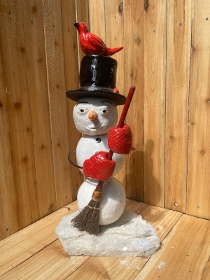 Snowman with Broom (2 feet tall)