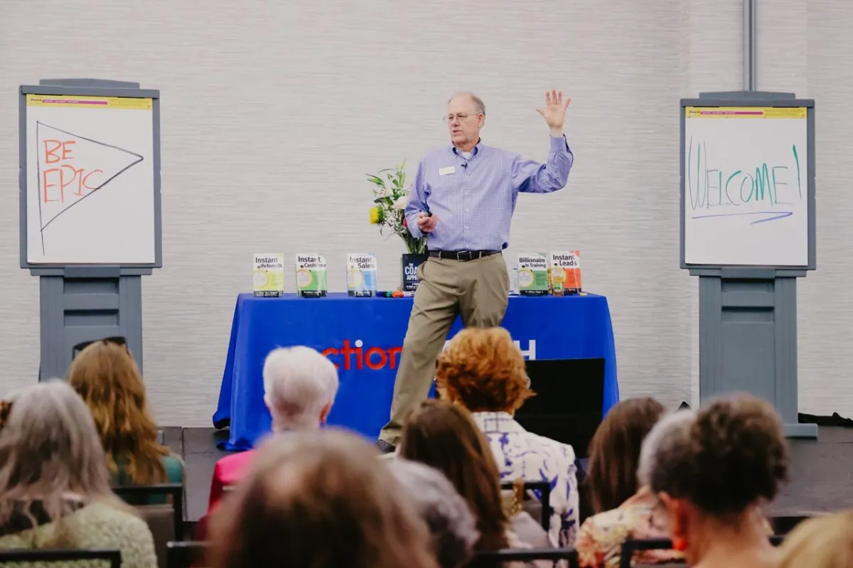 Coach Bill Gilliland Presenting in Front of Asheville Business Summit Audience