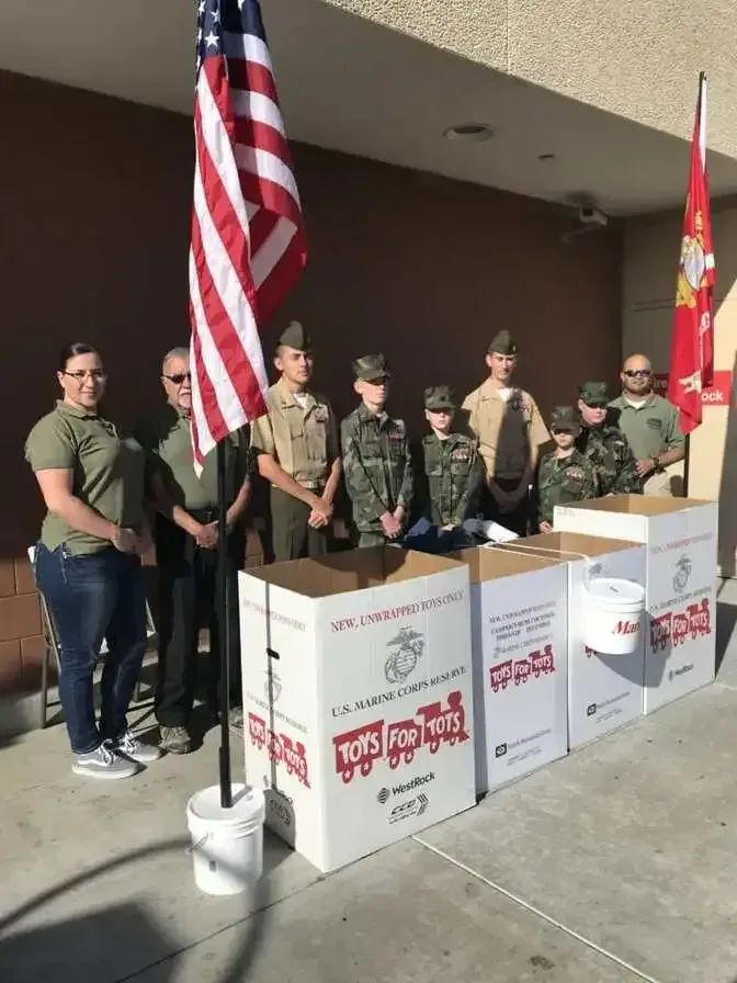 The Young Marines from Santa Clarita man the Toys for Tots collection area on Sunday, December 23 at the Target Store in Simi Valley.