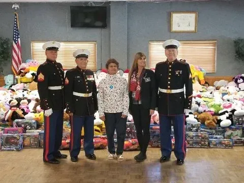 The Young Marines from Santa Clarita man the Toys for Tots collection area on Sunday, December 23 at the Target Store in Simi Valley.