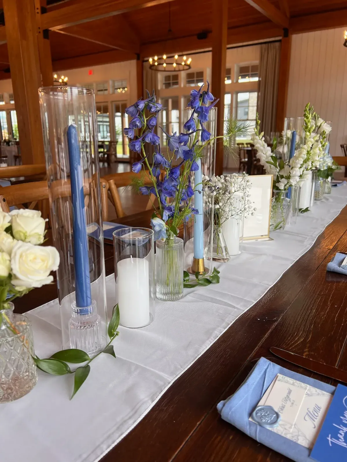 Marblehead MA private party and celebration florals with custom event table centerpieces