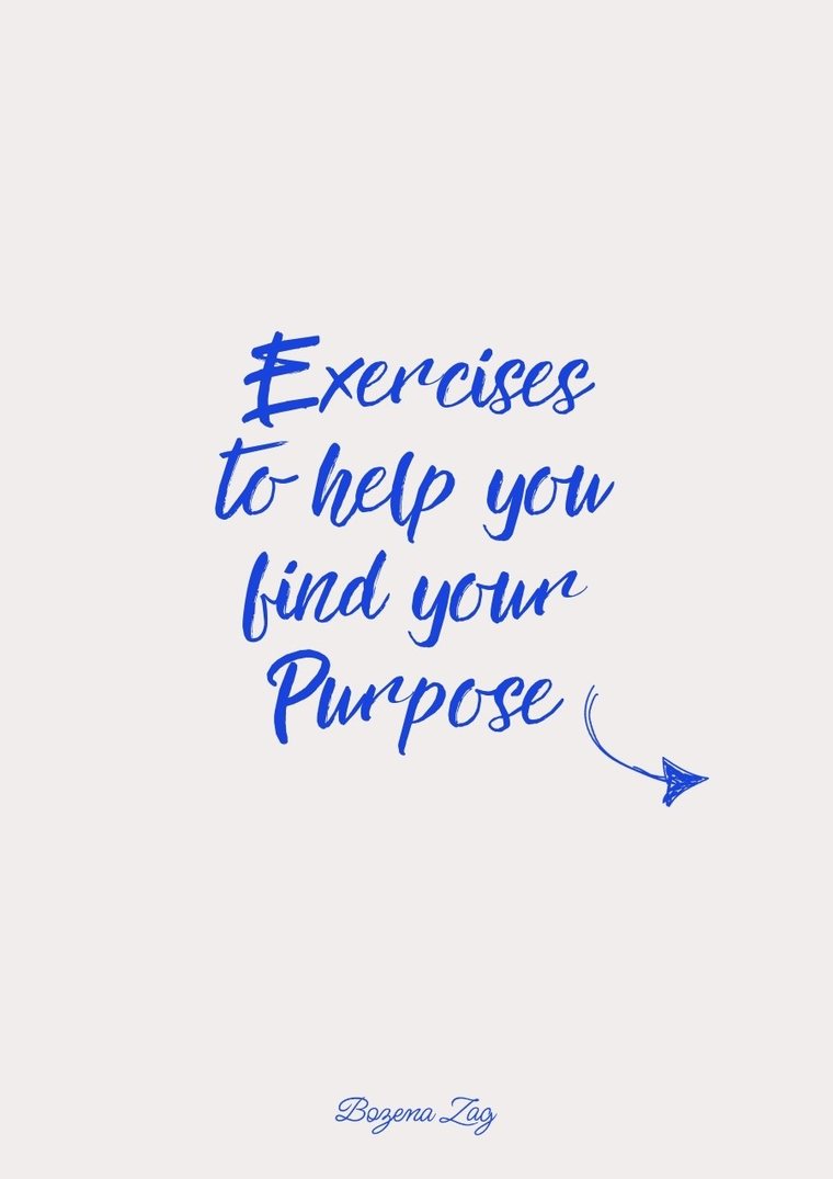 Workbook page: exercises to help you find your purpose