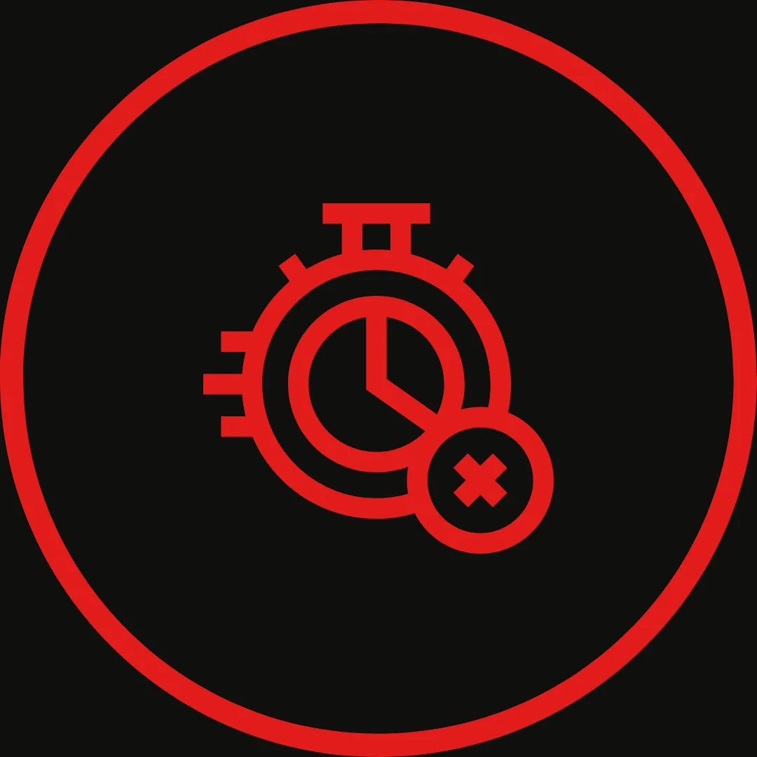Icono cronómetro indicando falta de tiempo para fitness