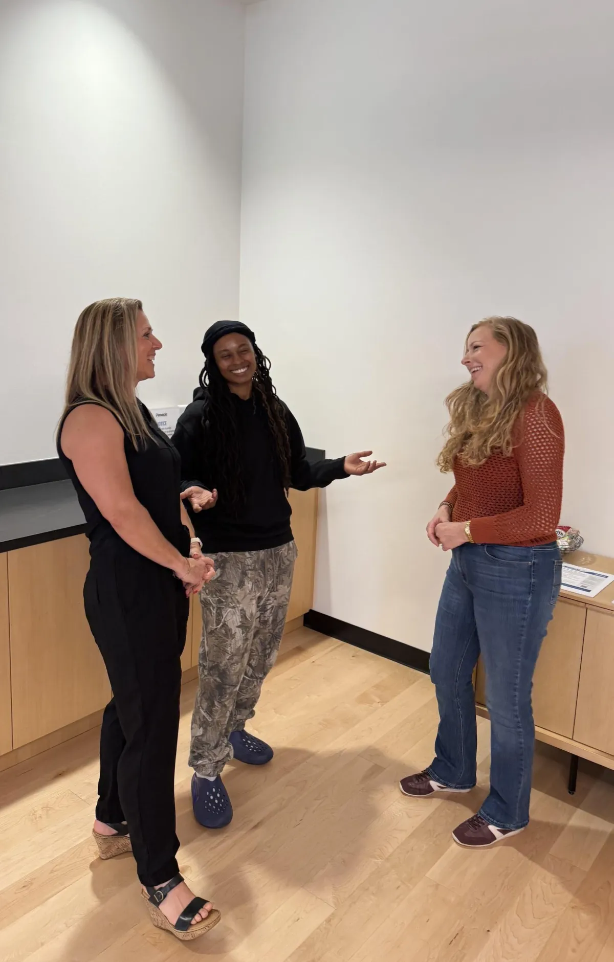 co-workers talking