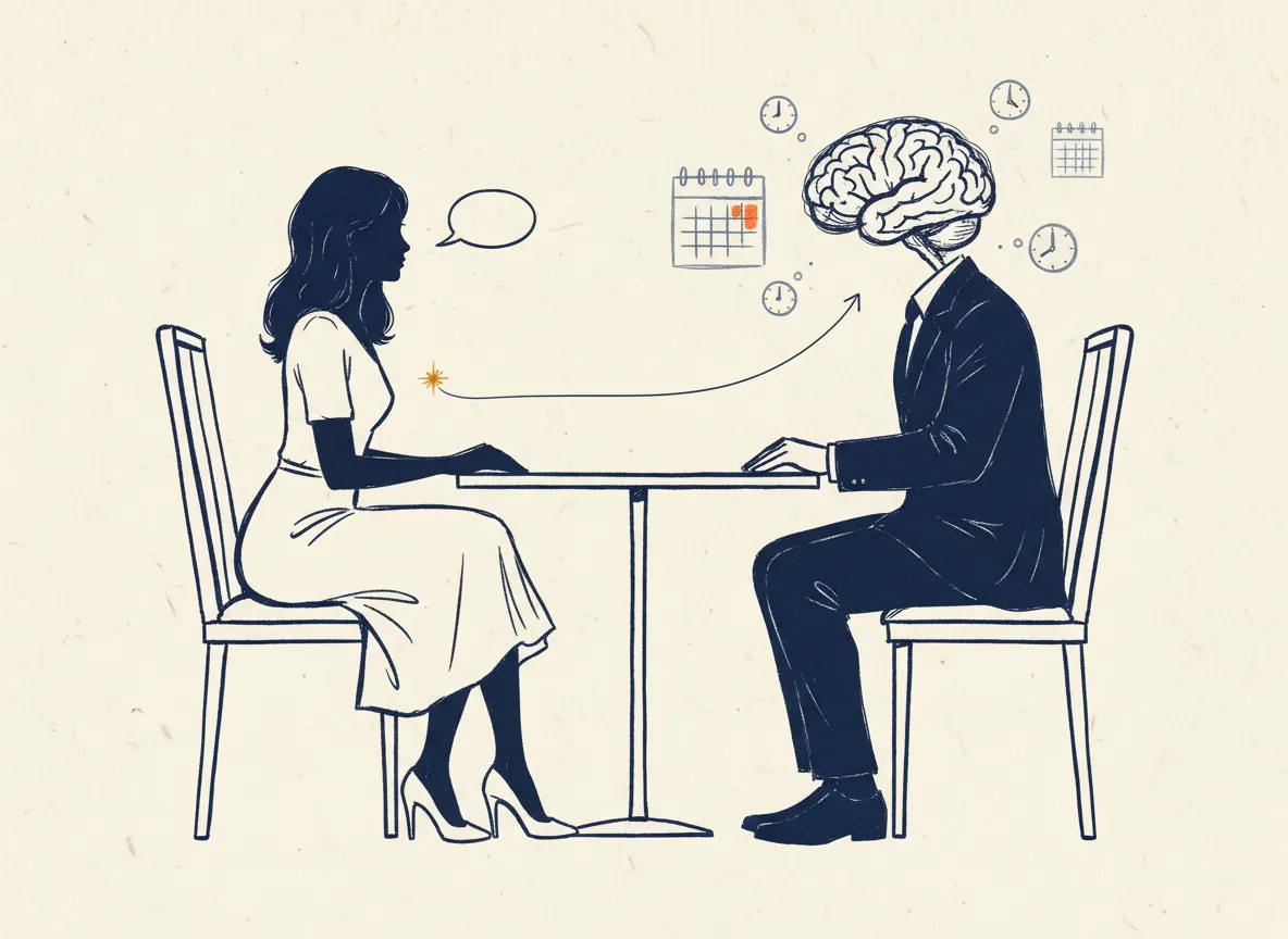 our partner used to ask about your dreams. Now it's your calendar. The brain science of what scaling a business quietly costs at home.