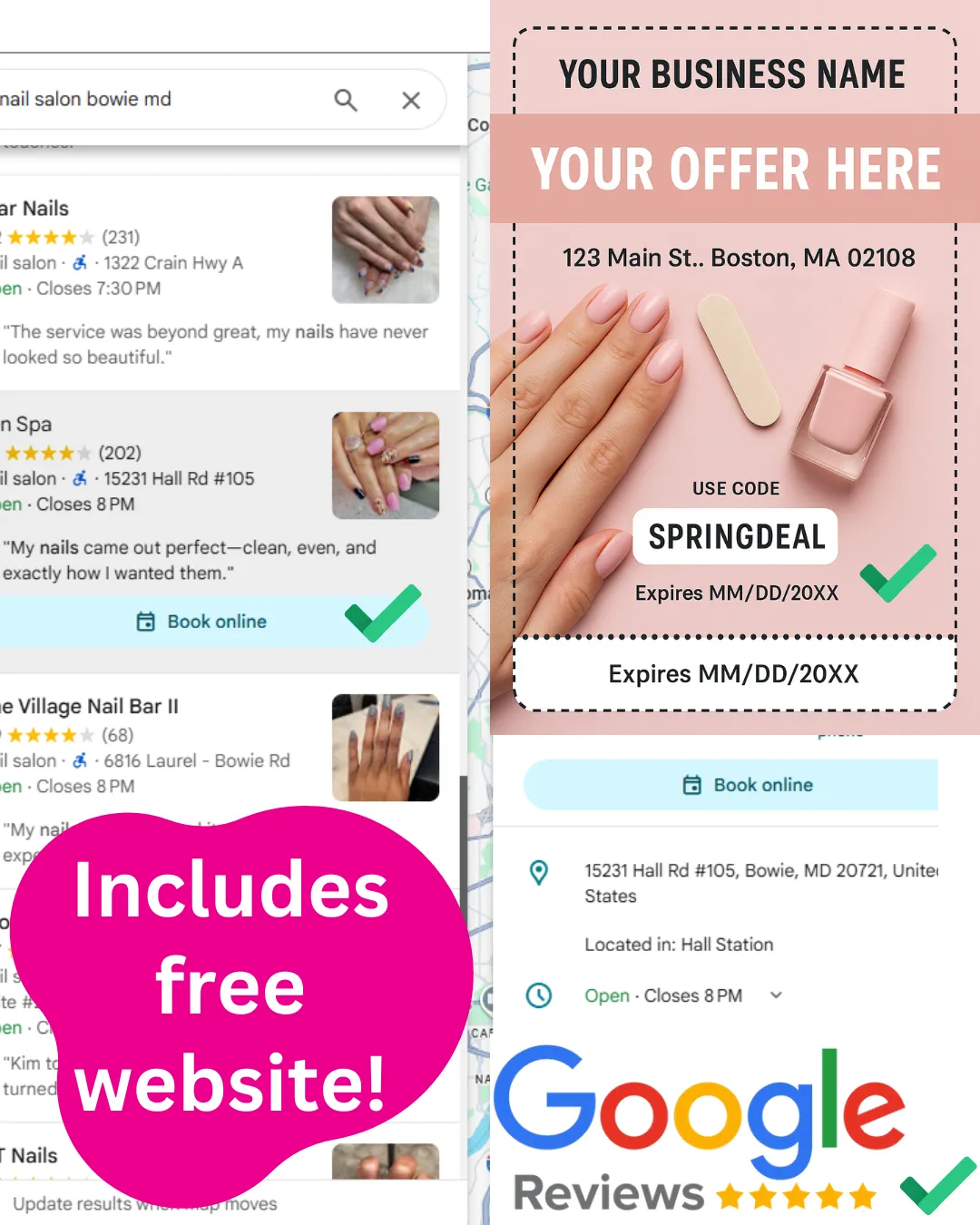 example for Google's Book Online button on Google business profile