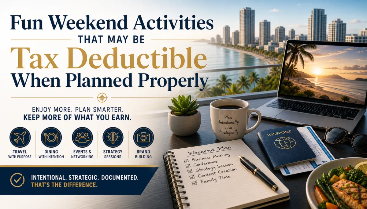 Fun Weekend Activities That May Be Tax Deductible When Planned Properly