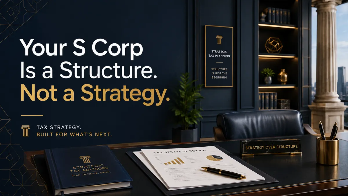 Why Your S Corporation Alone Will Not Optimize Your Taxes