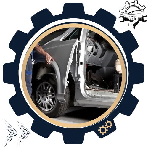 Auto body repair in Lakewood CO team checking vehicle damage