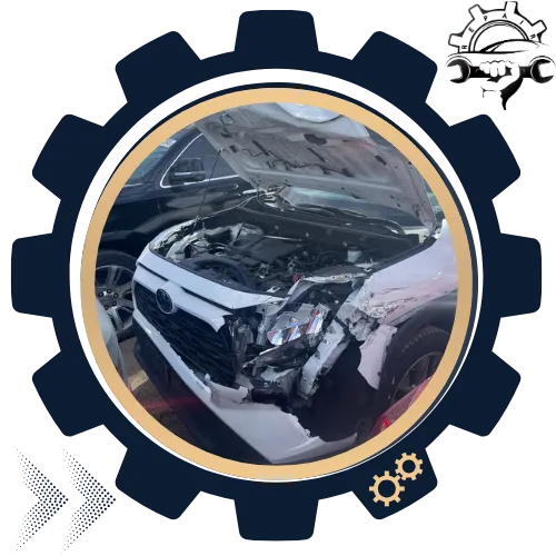 collision repair in Englewood CO shop with vehicle repair in progress