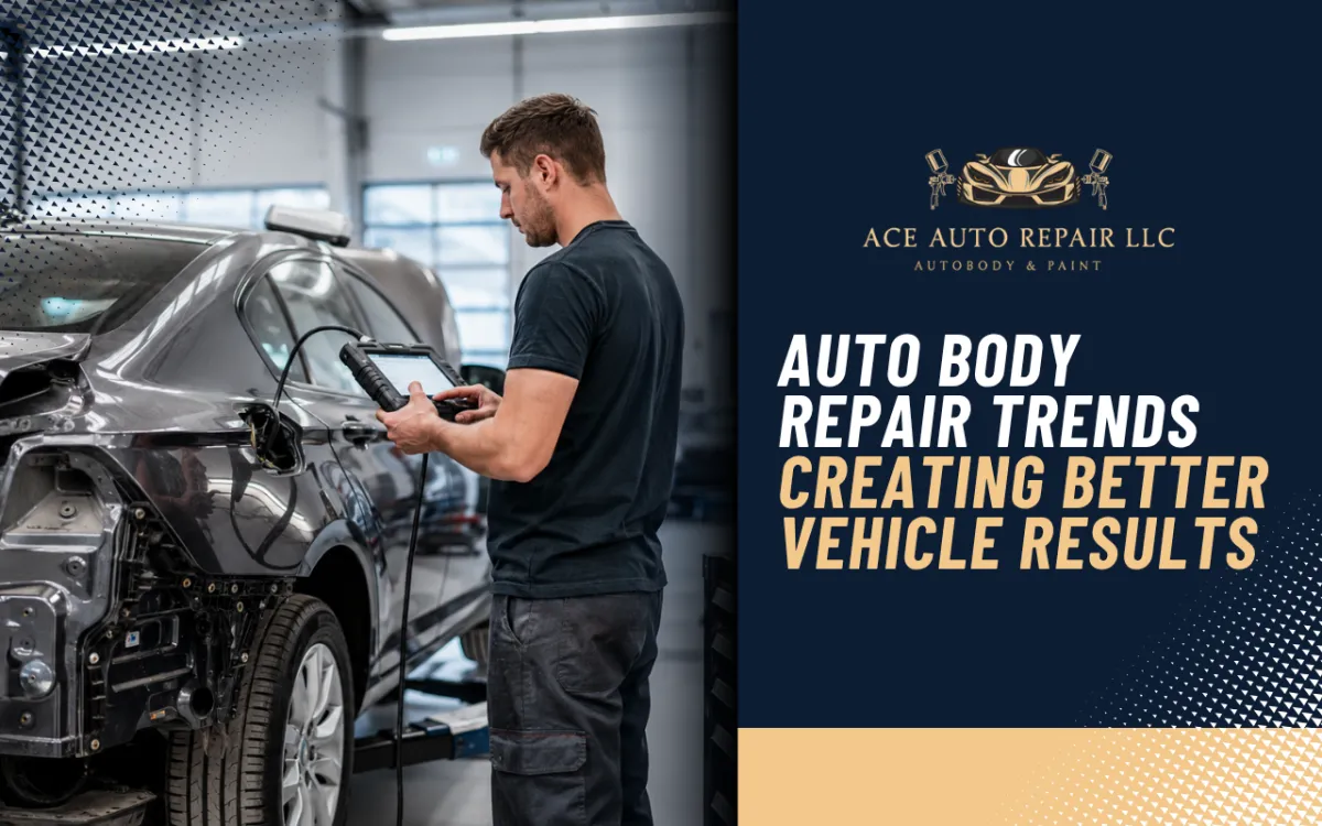 Auto body repair trends with modern tools in a repair shop