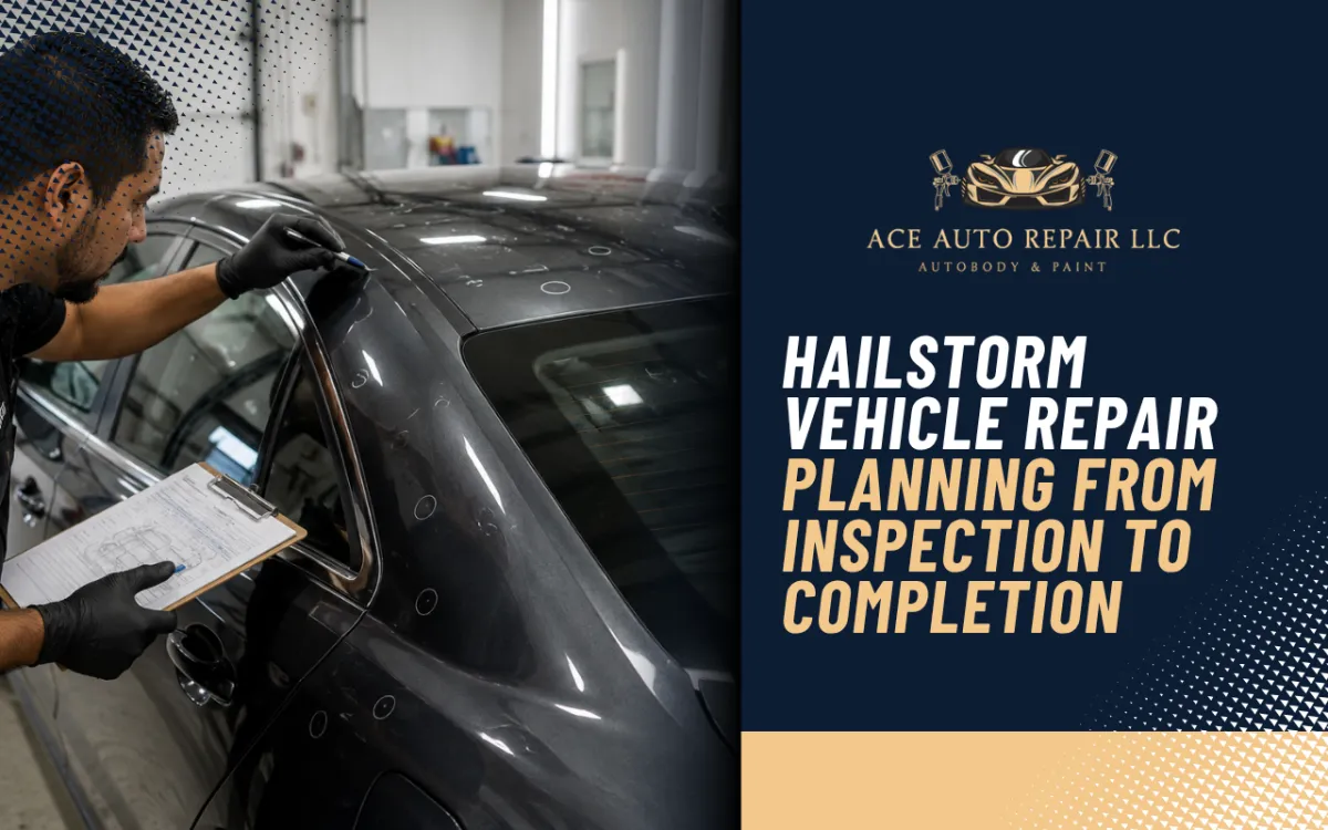 Hailstorm vehicle repair planning during a detailed vehicle inspection