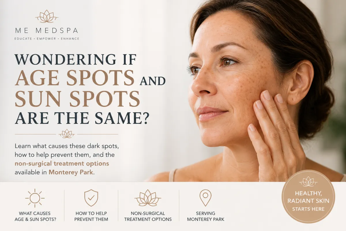 New Age Spots vs Sun Spots: Causes & Treatment Options | ME MEDSPA blog Post