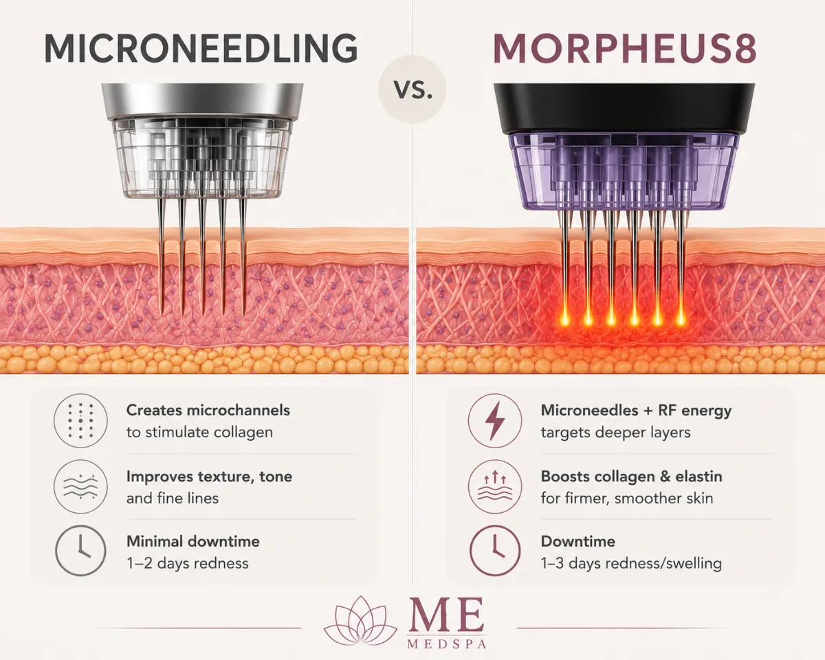 Educational comparison of traditional microneedling and Morpheus8 radiofrequency microneedling