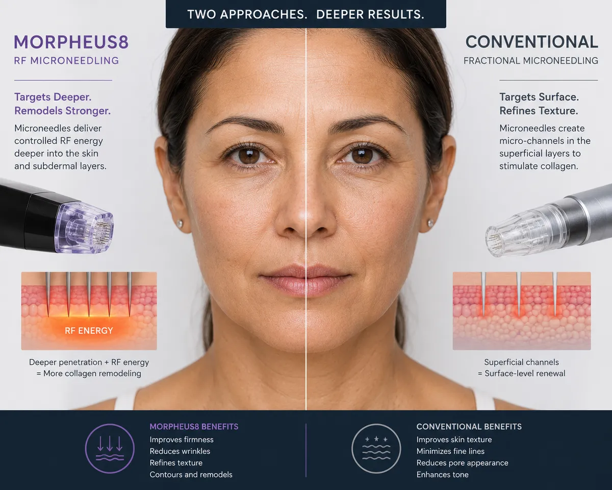 Morpheus8 vs microneedling comparison for skin rejuvenation in Monterey Park