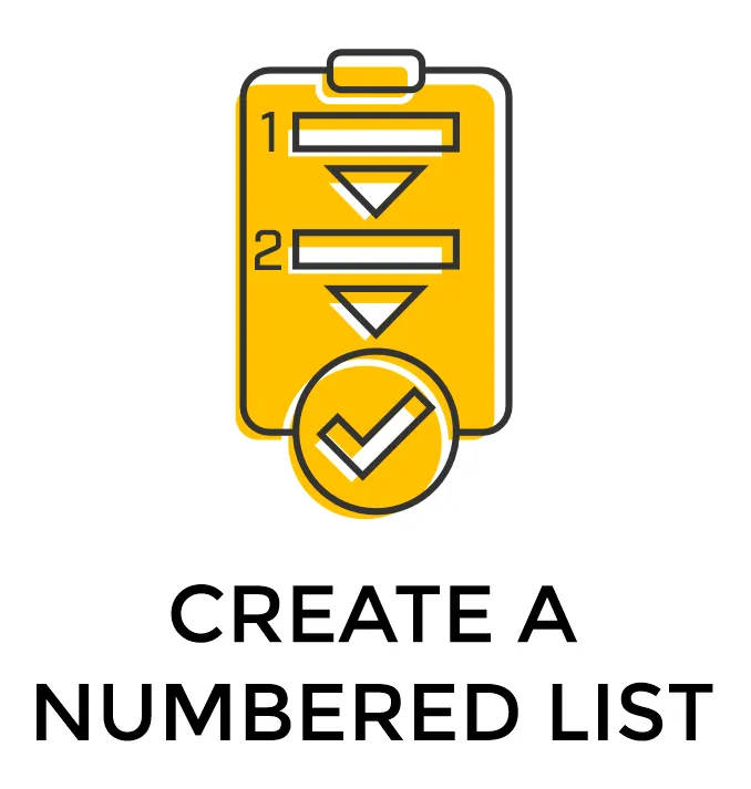 Create a numbered list