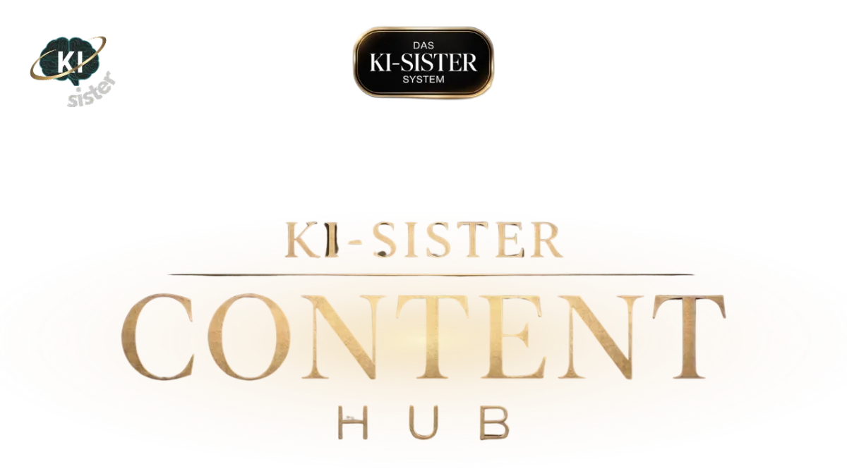Goldenes Logo von "KI-Sister CONTENT HUB"