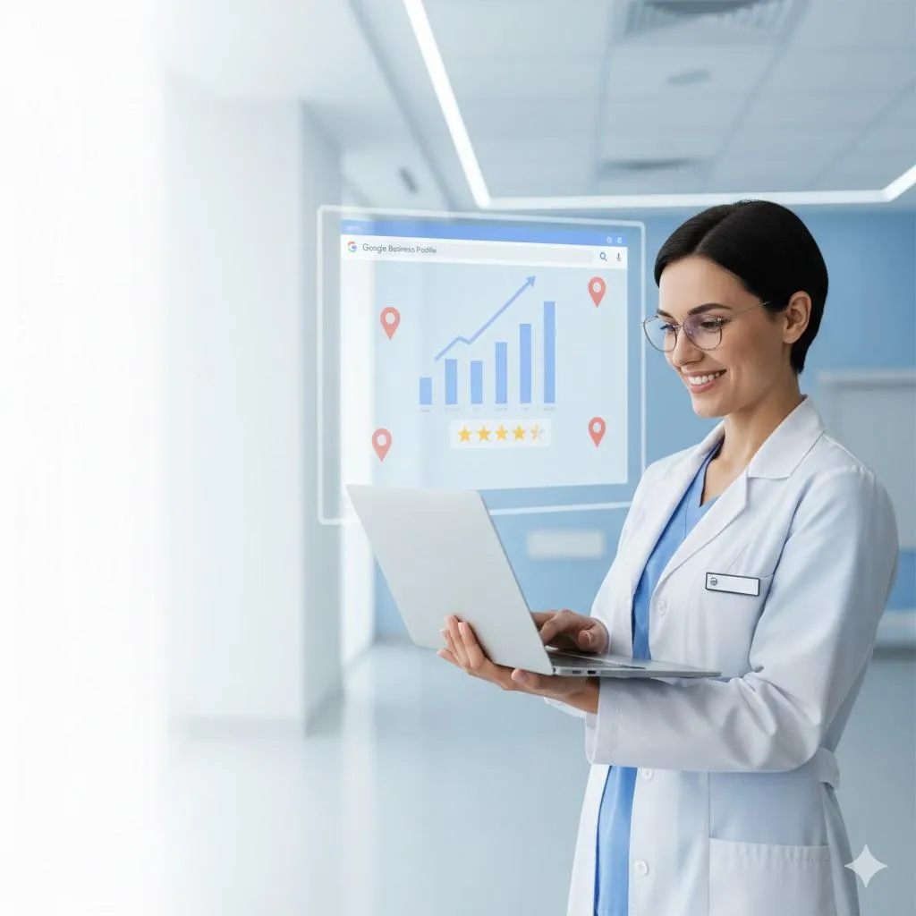 A doctor standing, representing medical professional at a clinic or hospital