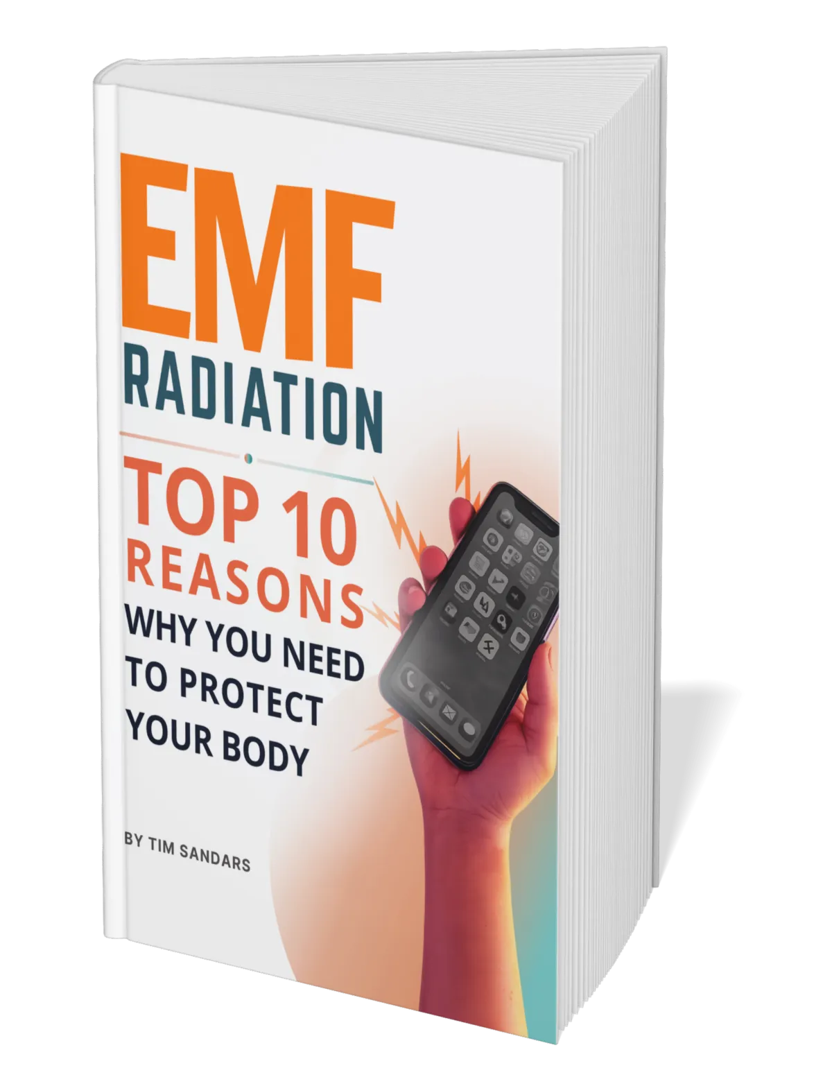 High-end 3D book mockup of Omnia Radiation Balancer wellness guide