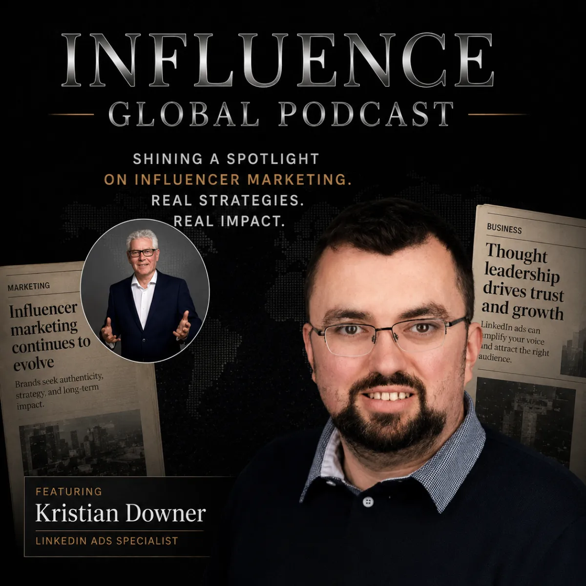 Ryan Debenham and Scarlette Tidy discussing influencer marketing trends for 2025 on the Influence Global Podcast