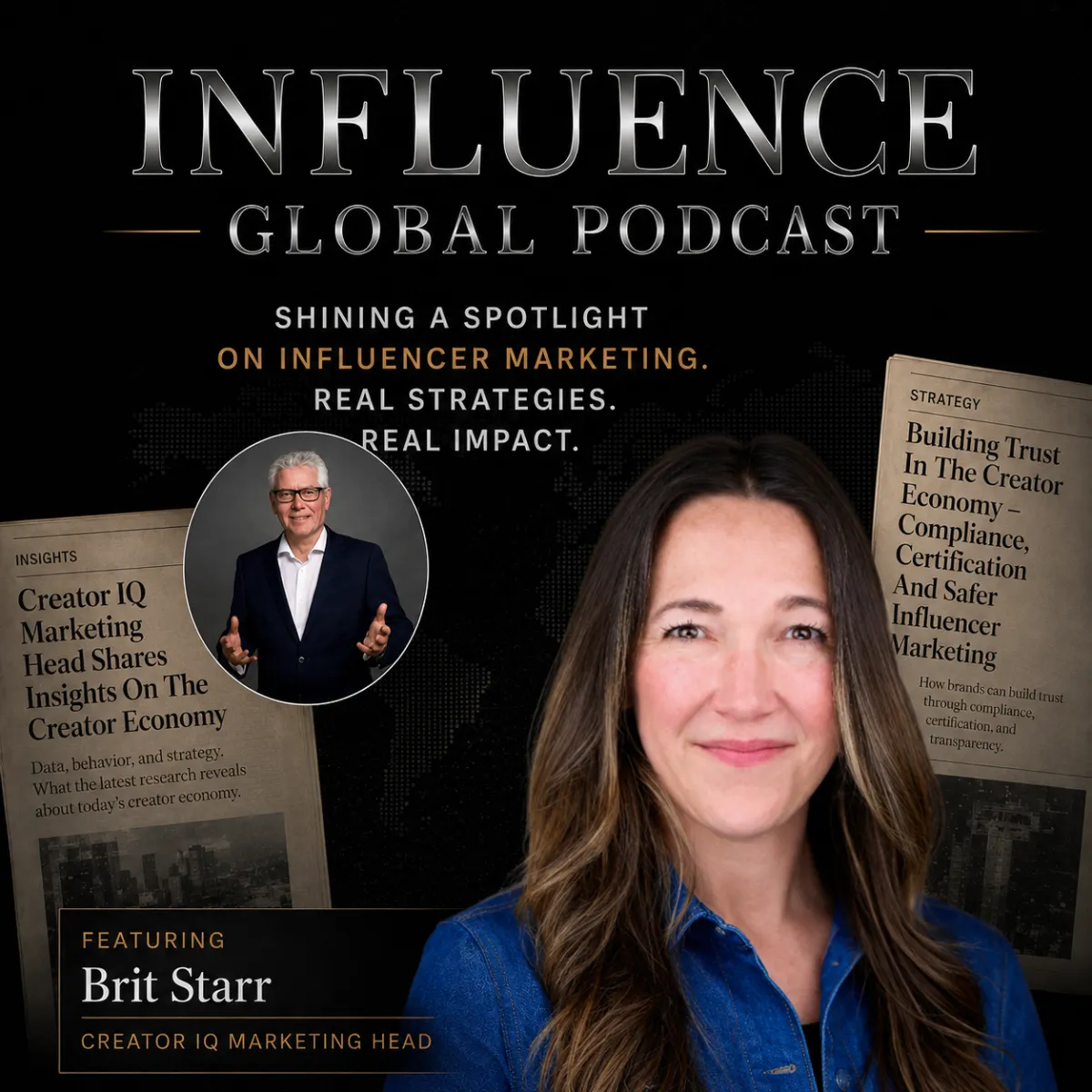 Ryan Debenham and Scarlette Tidy discussing influencer marketing trends for 2025 on the Influence Global Podcast