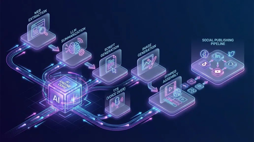 AI-generated video production pipeline diagram