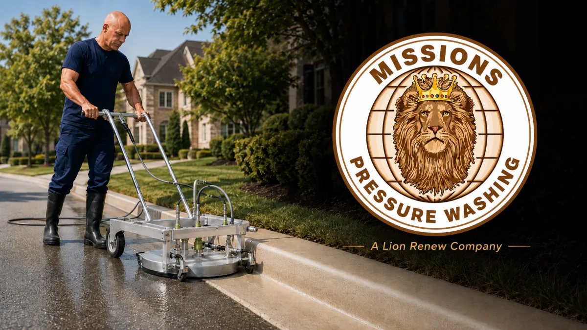 Concrete curb and sidewalk pressure washing in Jacksonville & Northeast Florida