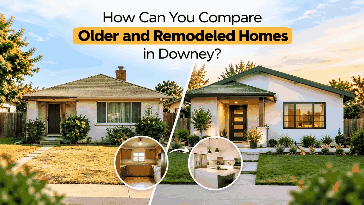 Older vs. remodeled homes in Downey, California.