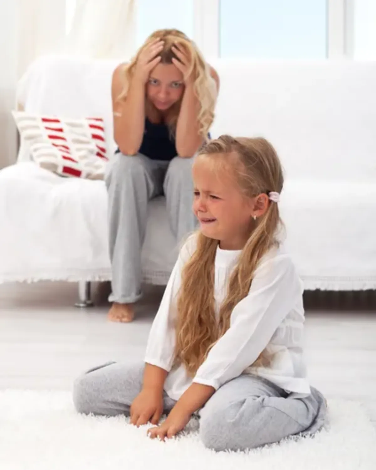 Stressed Mother and Crying Child