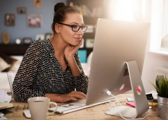 Woman Researching