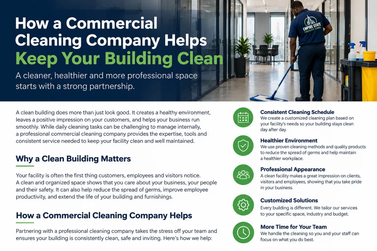 How a Commercial Cleaning Company Helps Keep a Building Clean