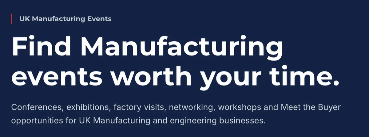 Events for manufacturing and engineering SMEs