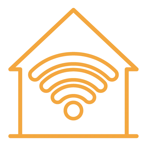 wifi symbol inside house icon