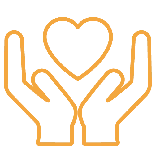 hands holding heart icon