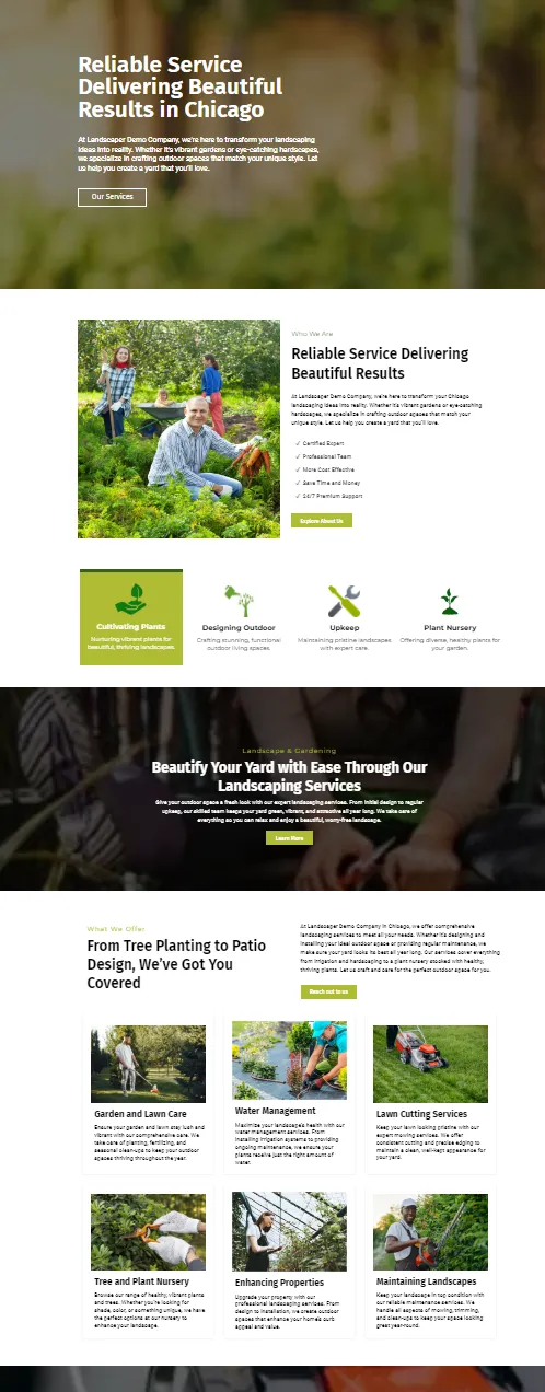 Demo landscaper website